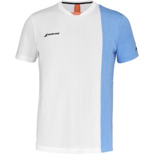 Koszulka tenisowa męska BABOLAT PLAY CREW NECK TEE, White/Blithe Blue
