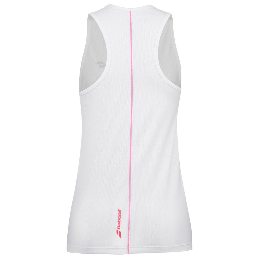 Babolat STRIKE TANK TOP WOMEN, White/Strike Red - obrazek 2